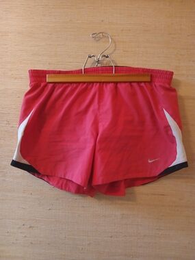 Nike Women's Coral Athletic Shorts with White Accents